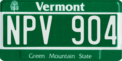 VT license plate NPV904