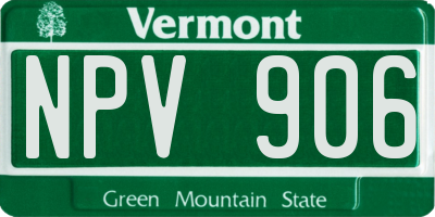 VT license plate NPV906