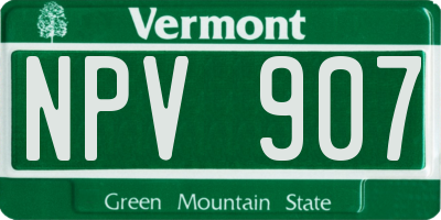 VT license plate NPV907