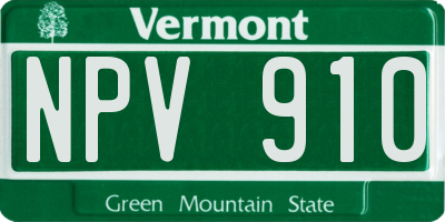 VT license plate NPV910