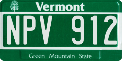 VT license plate NPV912