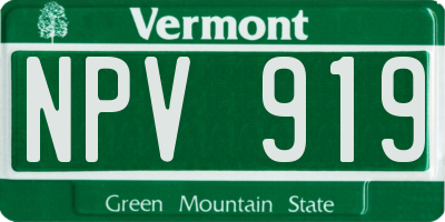 VT license plate NPV919