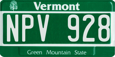 VT license plate NPV928