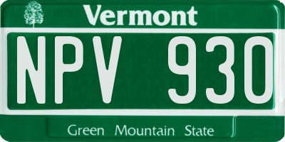 VT license plate NPV930