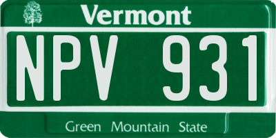 VT license plate NPV931
