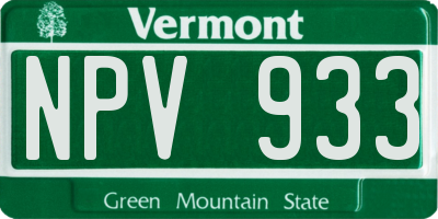 VT license plate NPV933