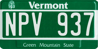 VT license plate NPV937