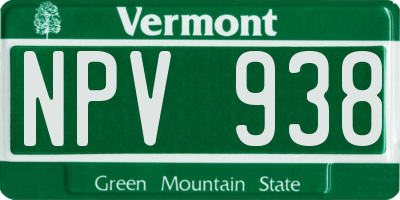 VT license plate NPV938