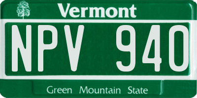 VT license plate NPV940