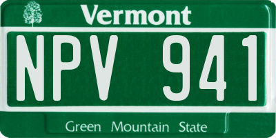 VT license plate NPV941