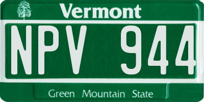 VT license plate NPV944