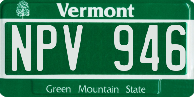 VT license plate NPV946