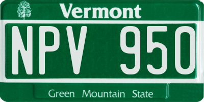 VT license plate NPV950