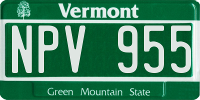 VT license plate NPV955