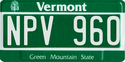 VT license plate NPV960