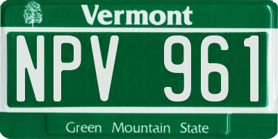 VT license plate NPV961