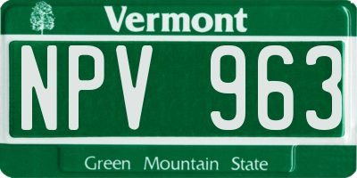 VT license plate NPV963