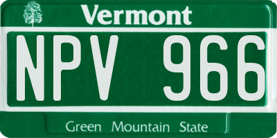VT license plate NPV966