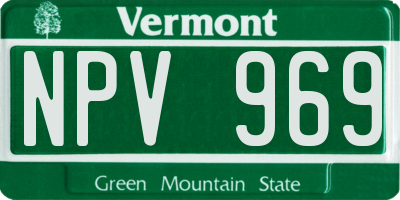 VT license plate NPV969