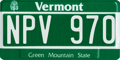 VT license plate NPV970