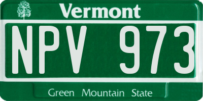 VT license plate NPV973