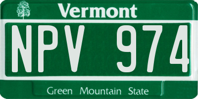 VT license plate NPV974