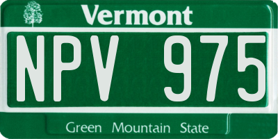 VT license plate NPV975