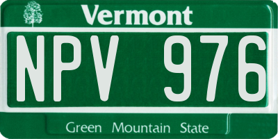 VT license plate NPV976