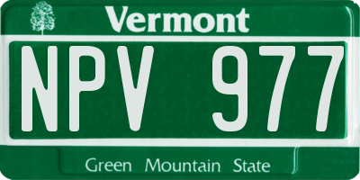 VT license plate NPV977