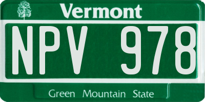 VT license plate NPV978