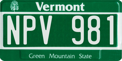 VT license plate NPV981