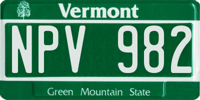 VT license plate NPV982