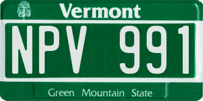VT license plate NPV991