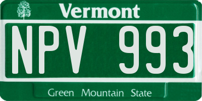 VT license plate NPV993