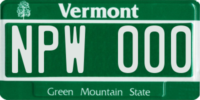 VT license plate NPW000