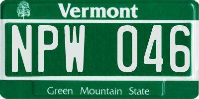 VT license plate NPW046