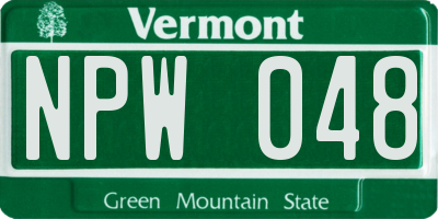 VT license plate NPW048