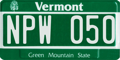 VT license plate NPW050