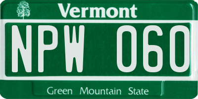 VT license plate NPW060