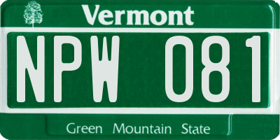 VT license plate NPW081