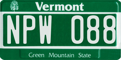 VT license plate NPW088