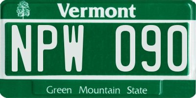 VT license plate NPW090