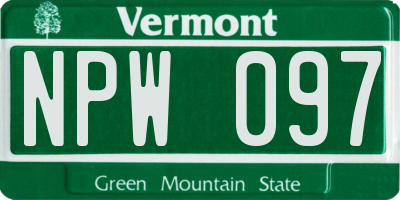 VT license plate NPW097