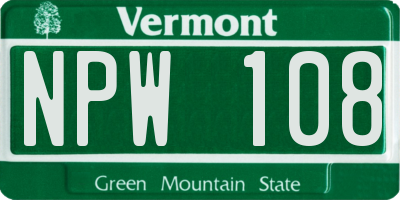 VT license plate NPW108