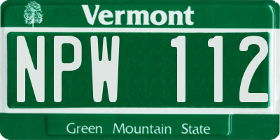 VT license plate NPW112