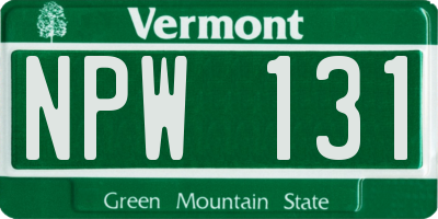 VT license plate NPW131