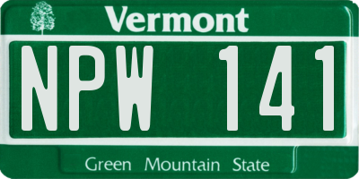 VT license plate NPW141