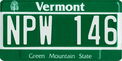 VT license plate NPW146