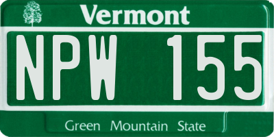 VT license plate NPW155