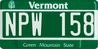 VT license plate NPW158
